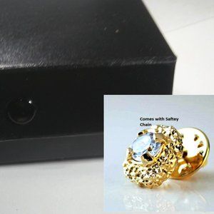 Mens Nugget CZ Tie Tac with Jewelry Wardrobe NWT